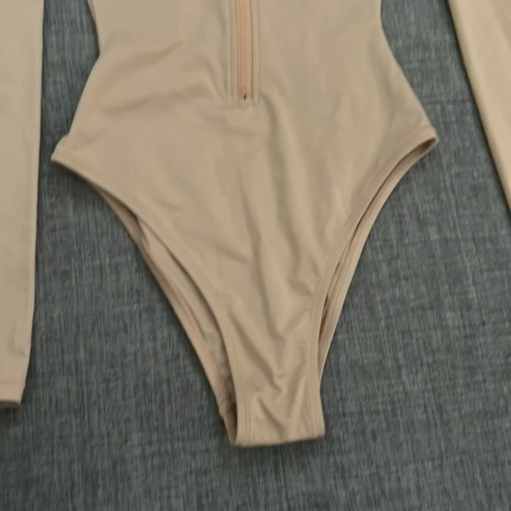 Skims Swim Zip Front Sleeve One Piece